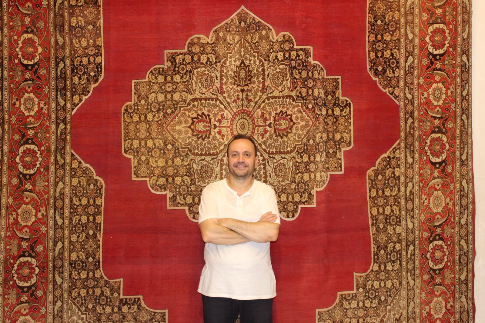 Showroom interior with carpets laid on the floor